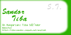 sandor tiba business card